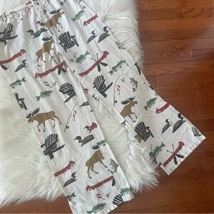 Hatley Men's Lake House Fishing Cabin Cotton Jersey Pajama Pant Size Large